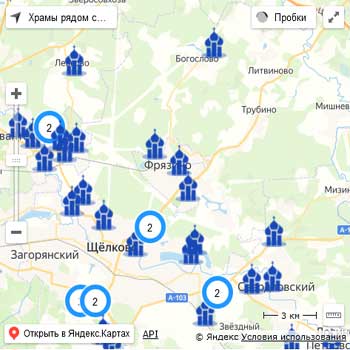 Показать карту с адресами бань